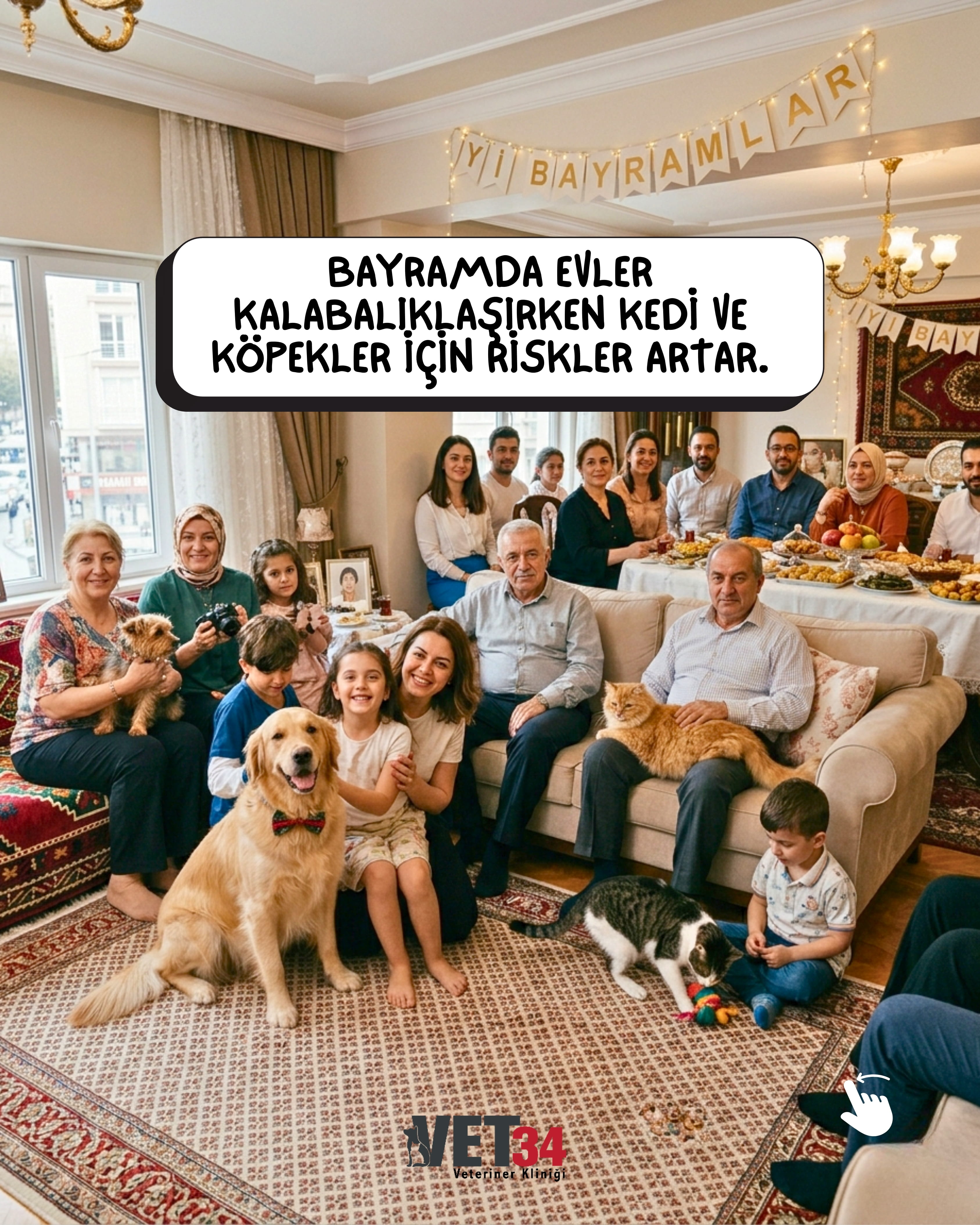 Bayramda Kedi ve Köpekler İçin Dikkat Edilmesi Gerekenler ( Veteriner Önerileri )