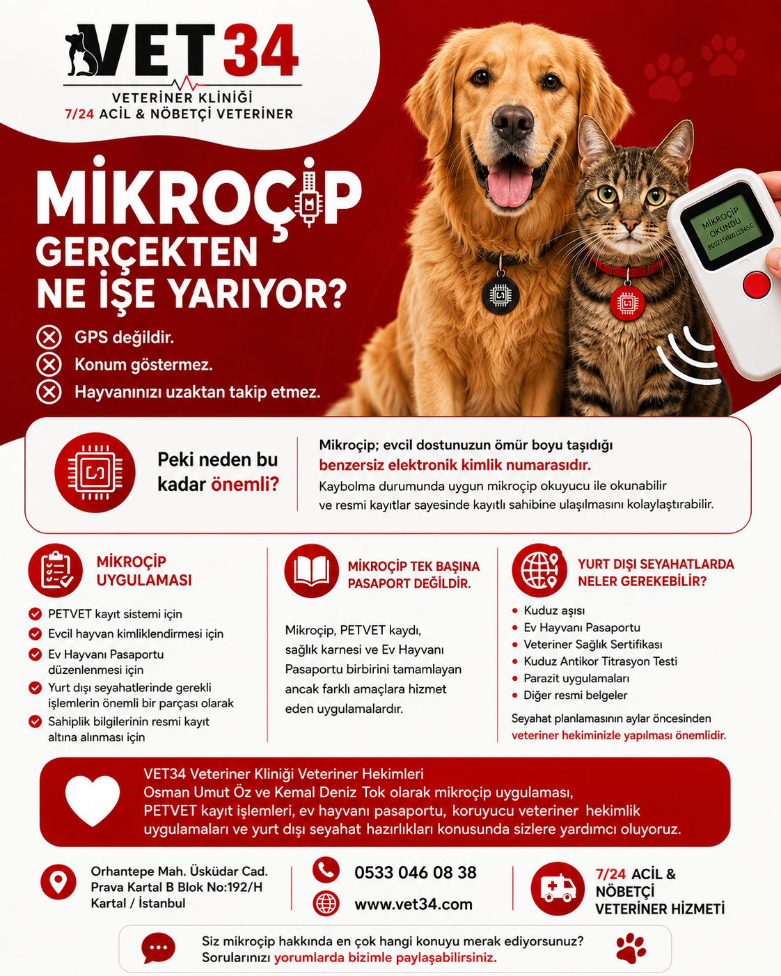  Evcil Hayvanlarda Mikroçip: PETVET Kaydı, Ev Hayvanı Pasaportu ve Yurt Dışı Seyahat Rehberi