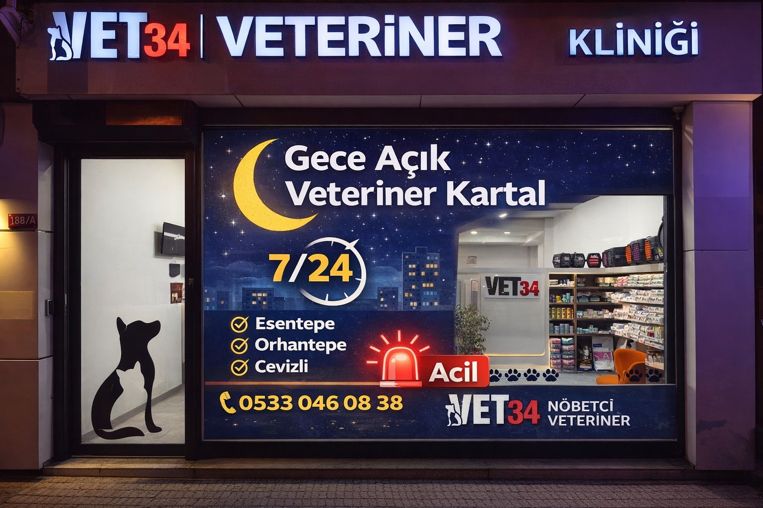 Kartal Gece Açık Veteriner | 7/24 Acil Veteriner Vet34