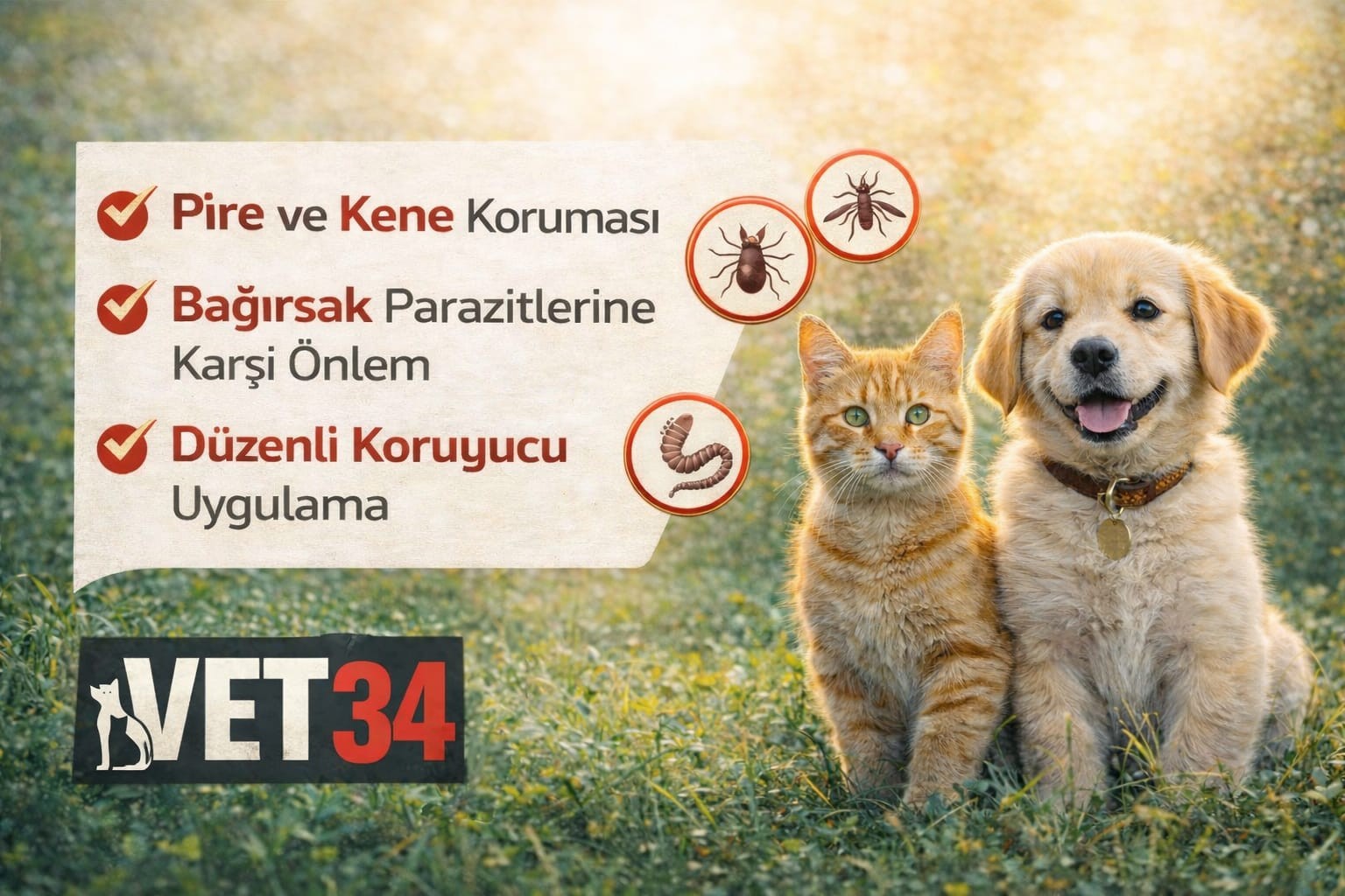 Yaz Aylarında Kedi ve Köpeklerde İç-Dış Parazit Uyarısı