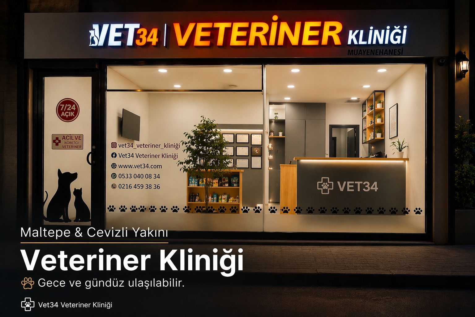 Maltepe Cevizli’ye Yakın Bir Kapı: Vet34 7/24 Veteriner Kliniği