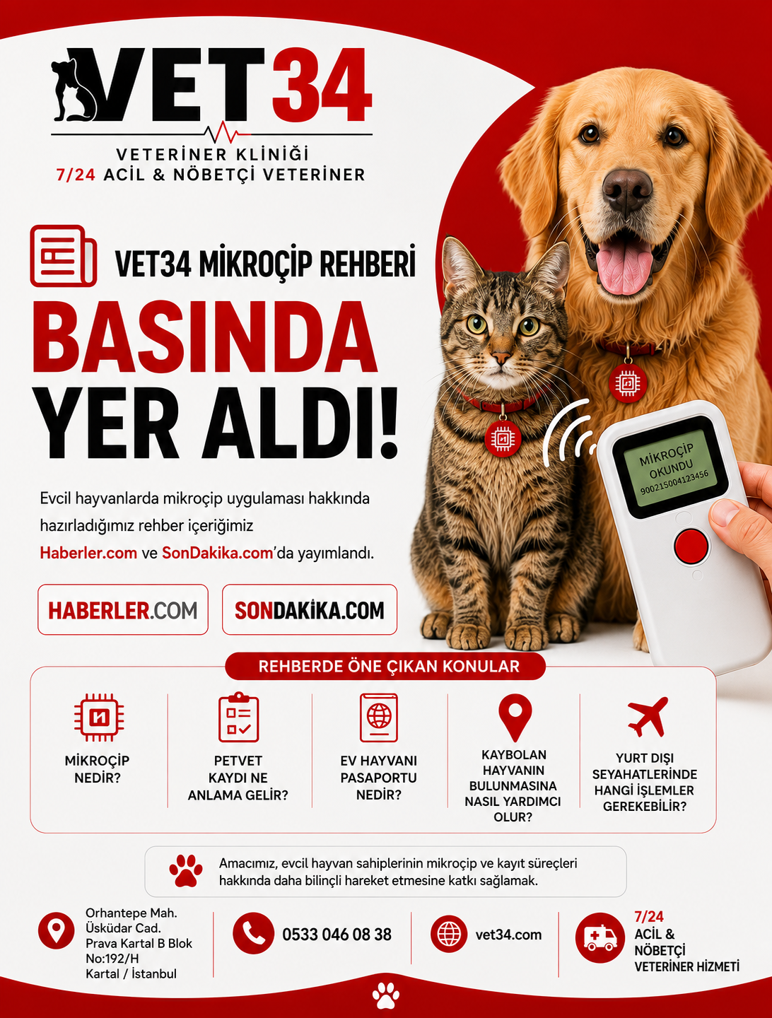 VET34 Mikroçip Rehberi Haberler.com ve SonDakika.com’da Yayınlandı