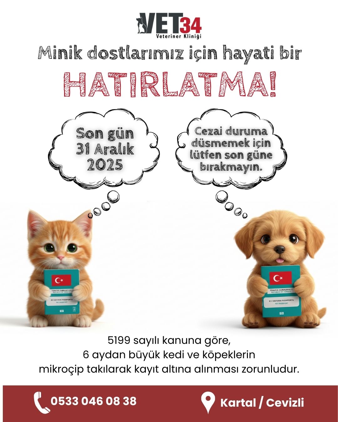 Mikroçip İçin Son Gün 31 Aralık 2025